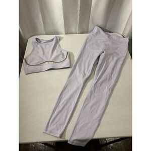 Fabletics Motion 365 Sports Lavender Bra & Leggings Set Size Medium Active Yoga